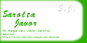 sarolta javor business card