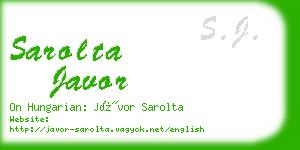 sarolta javor business card